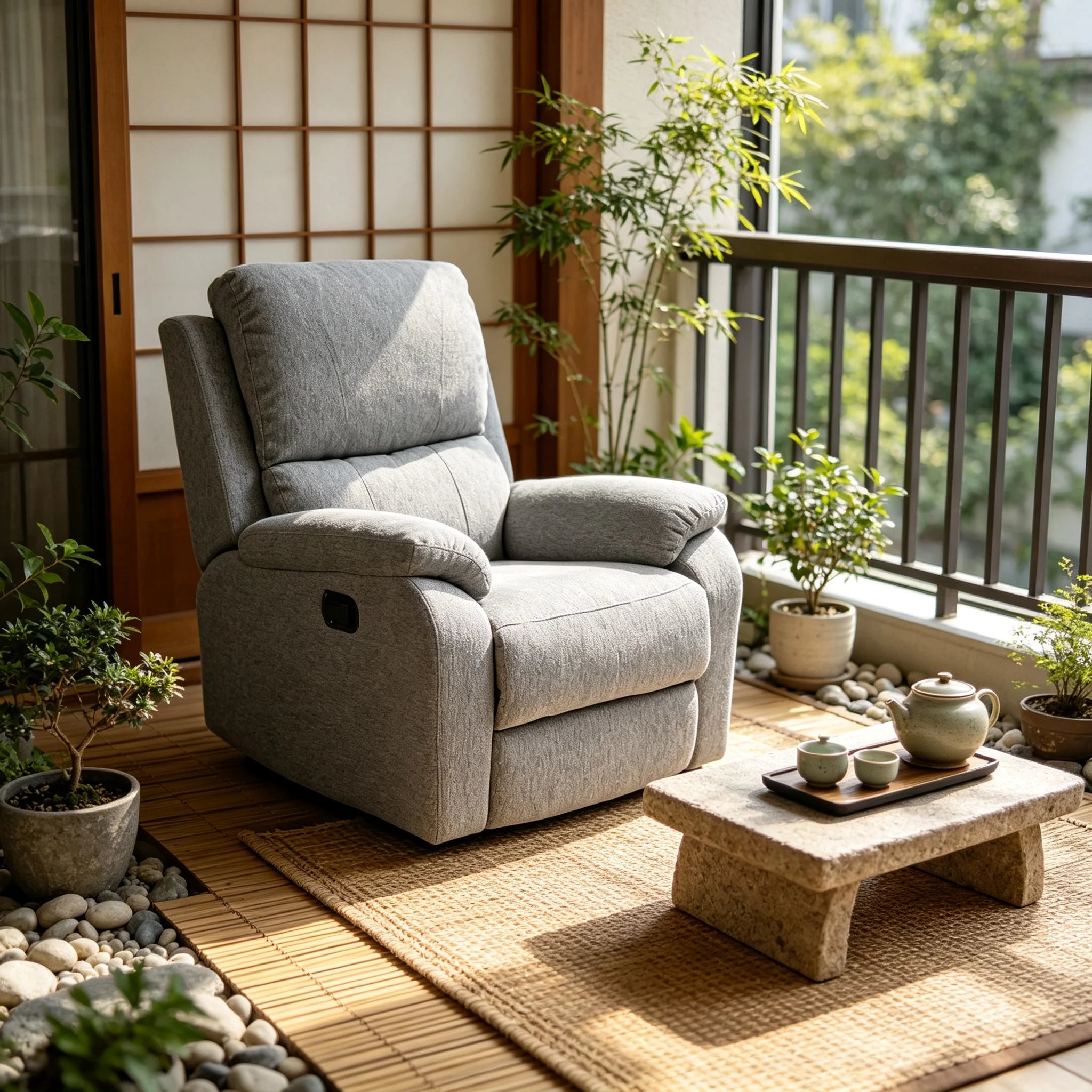 Modern Stylish Recliner Sofa Set Fabric Adjustable Chinese Design with Extendable Massage & Cooling Features for Living Room