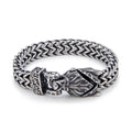 OAHLAN Fashion Jewelry ViKing Style Wolf Head Design Punk Vintage Link Stainless Steel Bracelets for Men