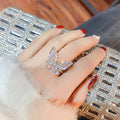 2025 Fashion Butterfly Ring Open Adjustable Shiny Diamond Rings Jewelry Women