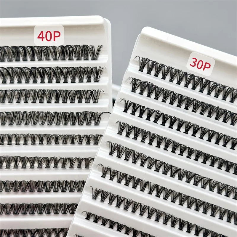 New DIY Lash 20p 40p 18mm Winged Cluster Lashes Kit Logo Bond & Seal 16mm Segment Eyelash for Eye Makeup