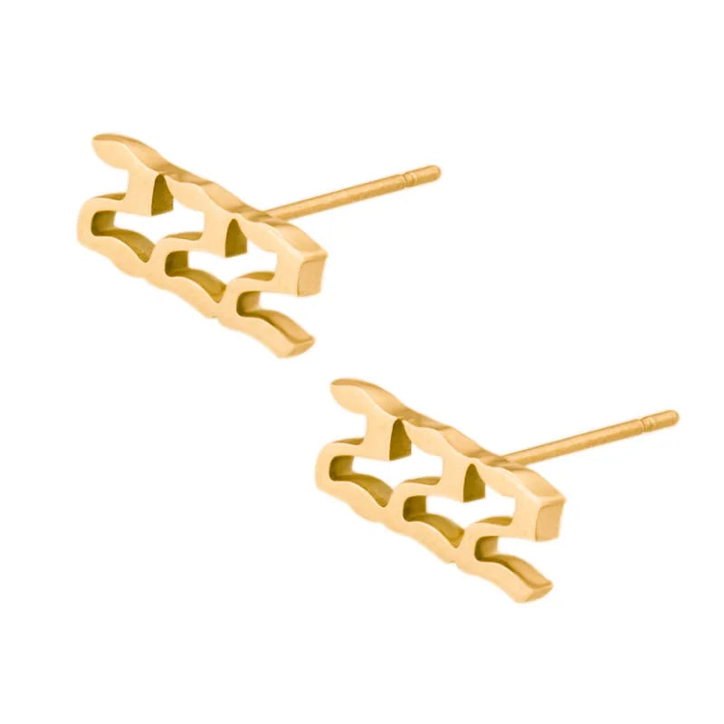 Fashion Stainless Steel Angel Number 000 111 222 333 444 555 666 777 888 999 Tiny Stud Earring Jewelry Earrings