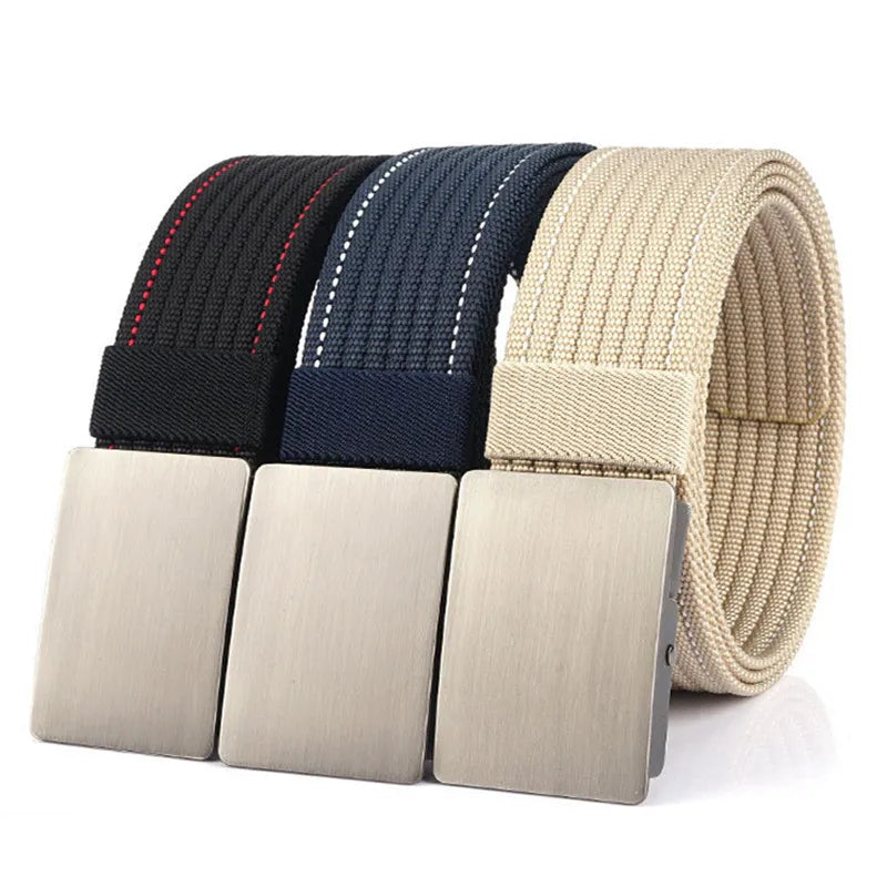 New Tactical Belt Men's Canvas Nylon Belt Outdoor Alloy Buckle Weaving Fabric Belt Wholesale LQbelt Factory