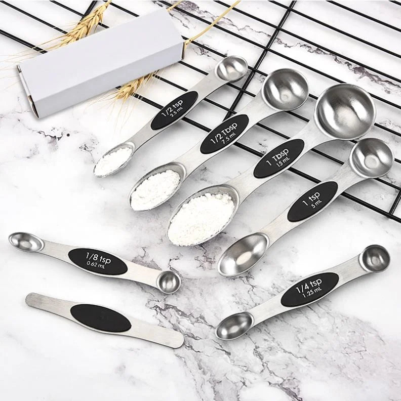 Hot Sell 7 Piece Stainless Steel Stackable Magnetic Measuring Spoons Set