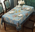 YongHo European Chenille Home Dining Room Wedding Hotel  Coffee Table Cloth Rectangle Floral Dining Tablecloth