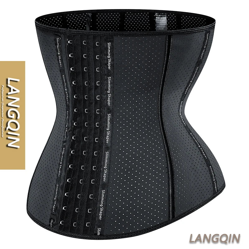 Hot Selling Women's Plus Size Shape Underwearvest Breathable Hollowed-out Steel Bones Latex Button Waist Trainer Corset