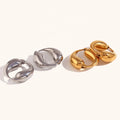 Dingran New Style Water Drop Design Glossy Hoop Earring Waterproof Gold Plated Hoop Earrings Jewelry
