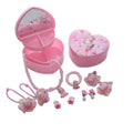 2022 New Acrylic Cartoon Card Issuing Necklace Bracelet Ring Combination Gift Set With Mirror Cosmetic Box