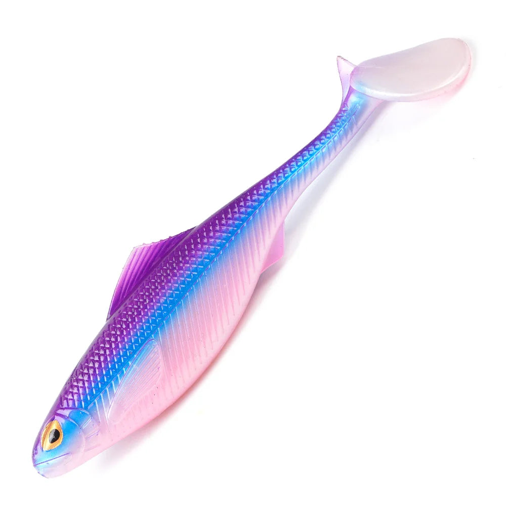5-10 Inch PVC Rubber Soft Plastic Painted Big Shad Lure Pea Cork Bass Swimbait