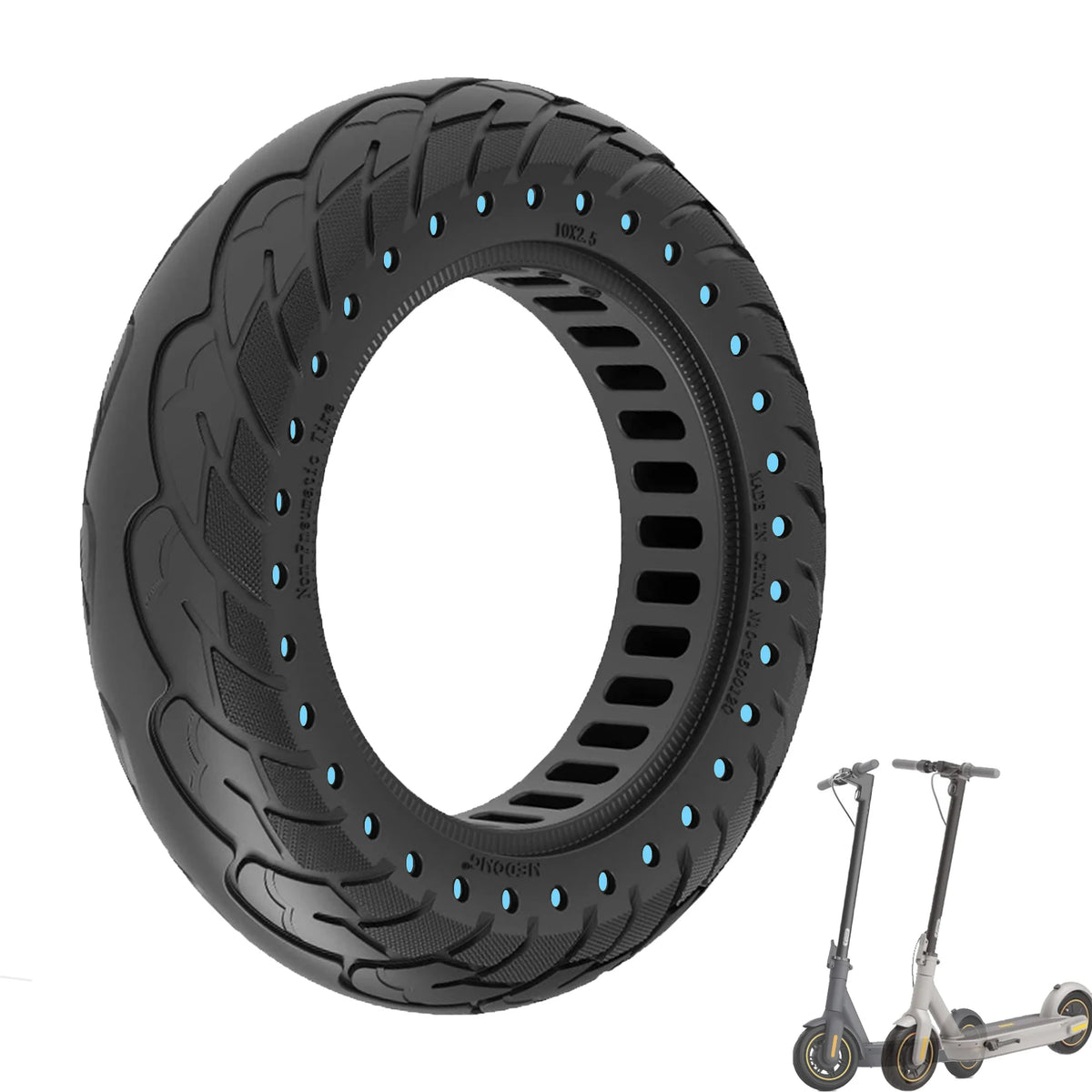 Tire for Ninebot MAX G30 Electric Scooter Spare Parts and Accessories Soft Rubber Material 10x2.5 Solid Tire 10 Inch Solid Tire