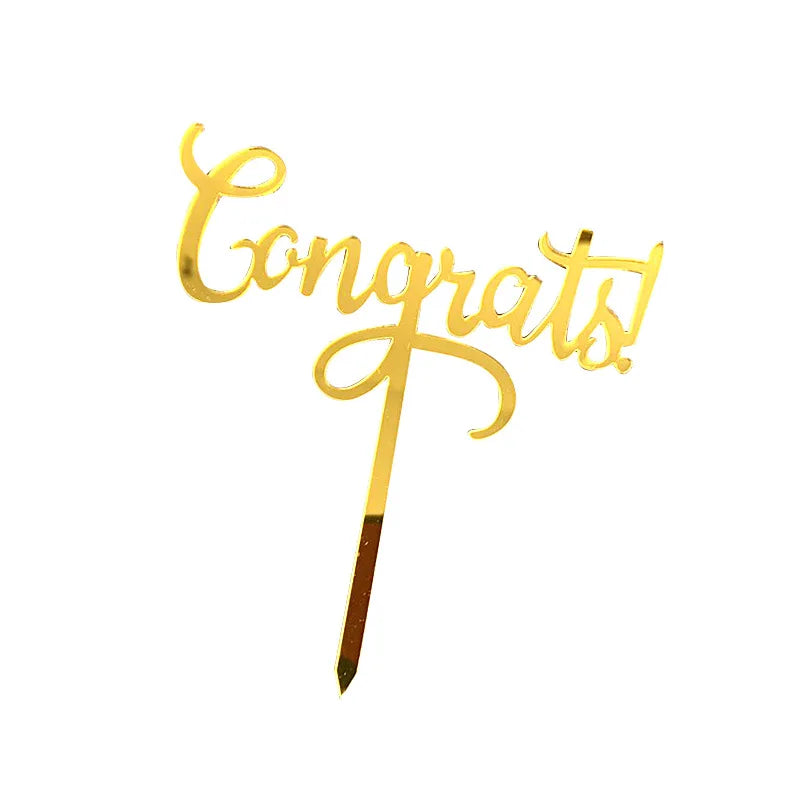 Acrylic Cake Topper With 'Congrats' Letter Party Accessories for Christmas Graduation Easter New Year Wholesale Cake Decorations