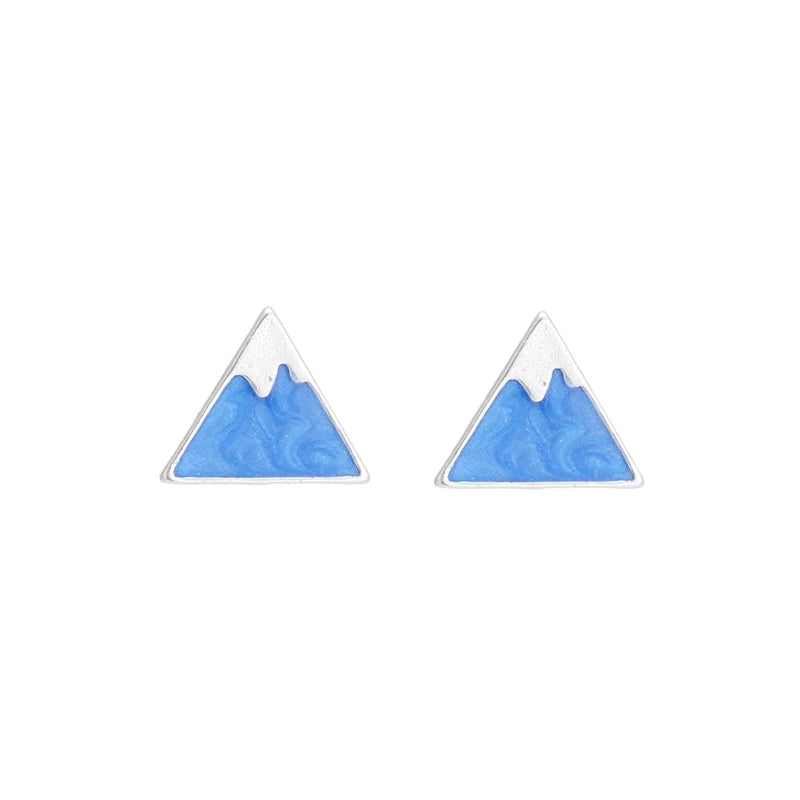 REETI 925 Sterling Silver Snow Mountain Stud Earrings for Women Trend Personality Lady Fashion Jewelry