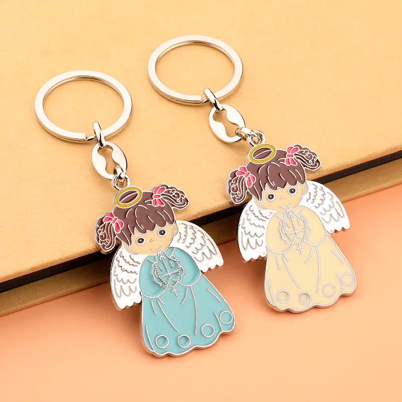 Creative Fashion Metal Angel Enamel Color Ornament Cartoon Style Pendant for Car Bag Decorative Purposes