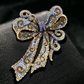 Creative Rhinestone Brooch Retro Bow Brooch Pin Women's Corsage High-end Accessories Pin