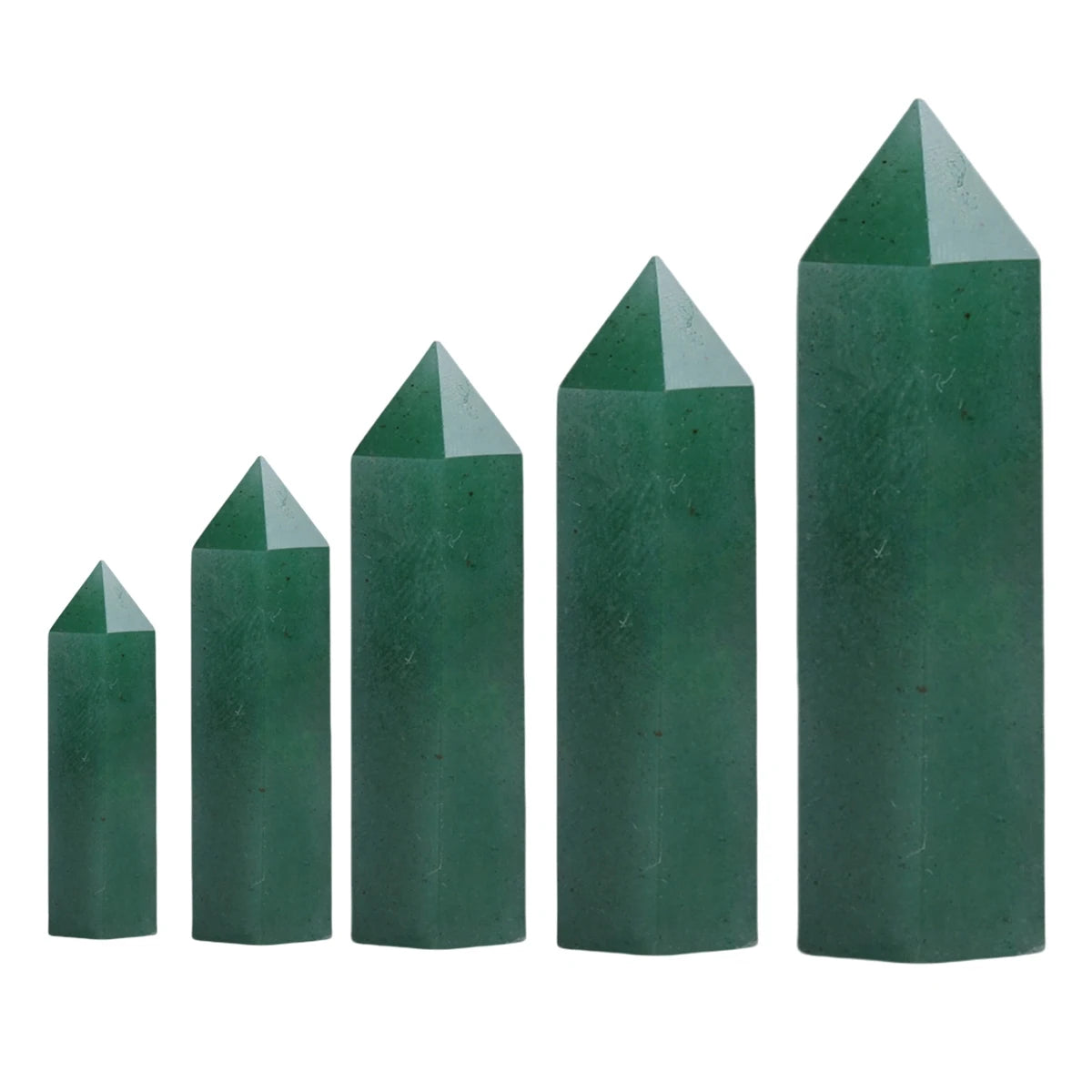 Hot Sale Multi-Sized Green Aventurine Crystal Stone Hexagonal Pillar Decoration Ornament Tower Stone Crafts DIY Accessory Gift