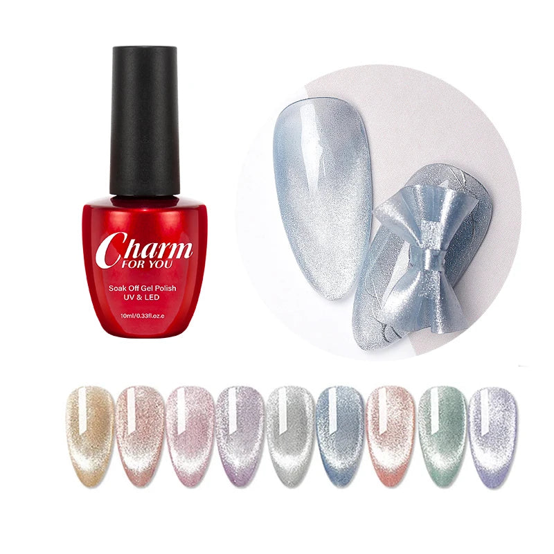 VERONNI 9 Color Shiny Holigraphic Cat Eye Nail Gel Polish Magnetic UV Gel Nail Polish