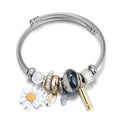 Women Bracelet Bear Small Daisy Beaded Adjustable Bracelet Ethnic Style Stainless Steel Ball Charm Bracelets Jewelry Decoration