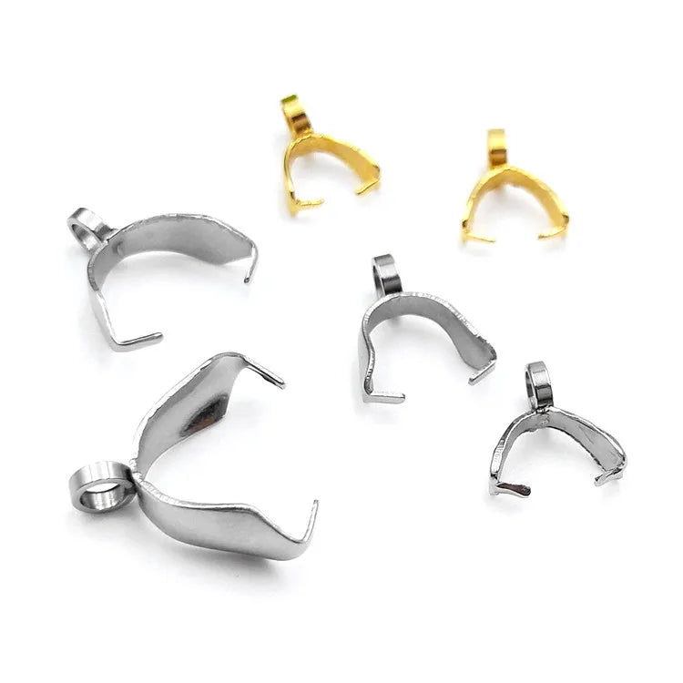 Stainless Steel Jewelry Accessory Melon Seed & Gold Belt Buckle with Hanging Fork Connection for Jade Pendant Buckle