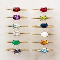 Wholesale Silver Ring Prices Birthstone Opal Oval Shaped Cubic Zirconia Gold Rings for Women