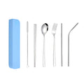 Fast Delivery Camping Utensils Spoon Fork Chopsticks Straw 18/10 Stainless Steel Travel Cutlery Set with case
