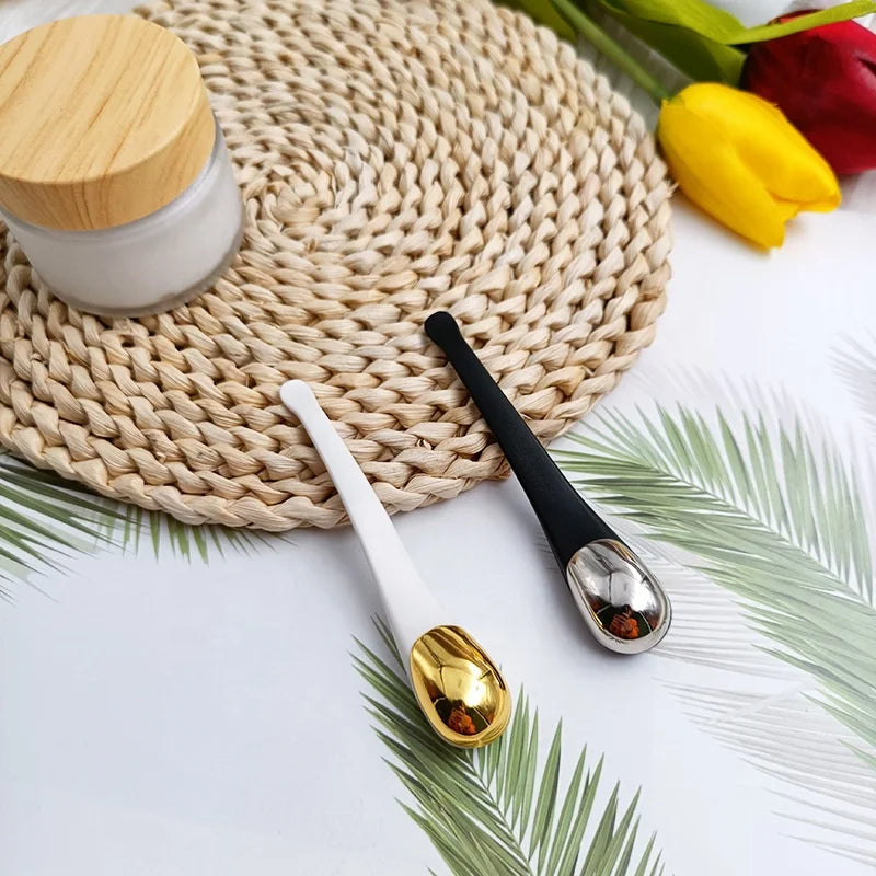 Cosmetic Spatula Custom Logo Face Cream Mixing Spoon Makeup Black Mini Plastic Cosmetic Spatula
