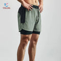 Customized Short Pants Gym Mens Workout Breathable Trunks With Liner Athletic Gym Shorts Men