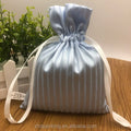 Pouch Lingerie Bag Customized Hair Blue Custom Satin Bags With Logo