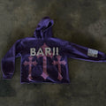 US Free Tax Custom Streetwear Hoodie Acid Wash Distressed Applique Embroidery Patches Boxy Oversized Rhinestone Hooded Jacket