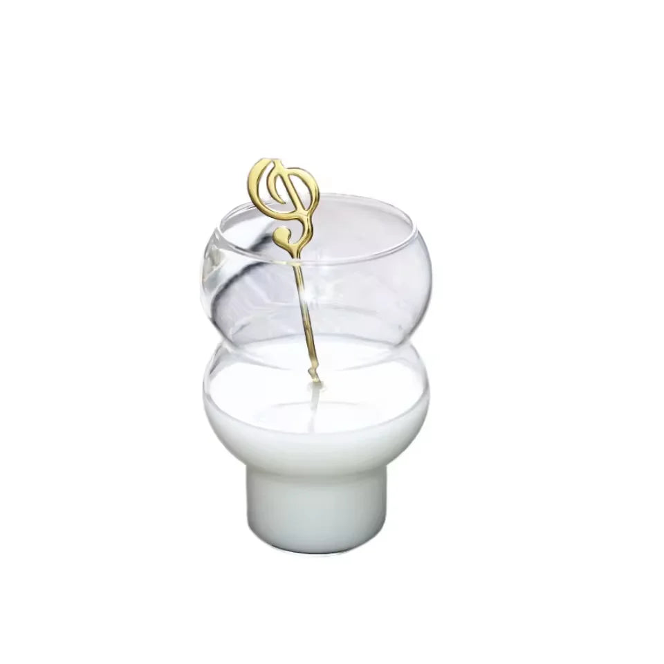 2024 Creative Unique Shape High Borosilicate Glass Transparent Ice Cream Cappuccino Cup Coffee Juice Fruit Cup Tea Cup