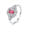 CZCITY Sterling Silver Ring Luxury Accessory Engagement Diamond Gemstone Woman Designed Expensive Jewelry