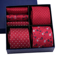 Set of 3 Stylish Polyester Jacquard Neck Ties and Handkerchiefs With Custom Logo for Office of Gifts Box