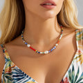 Bohemian Colorful Seed Beads Imitated Pearl Necklace for Women Trendy Lady Daily Street Choker Accessories Fashion Jewelry Gifts