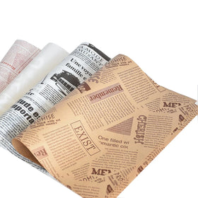 Custom Logo Printed Coated Single Side Food Grade Wax Paper Oil Greaseproof Food Wrapping Paper for French Fries