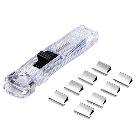 Deli 8591A White Clip Fastener Document Binding Paper Holder Transparent Ticket Holder Binder Fixator 360pcs Per Carton Set