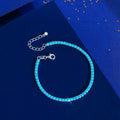 Fashion 925 Sterling Silver Lobster Clasp Blue Turquoise Stone Adjustable 2.5mm Tennis Bracelet for Women's Wedding Accessories
