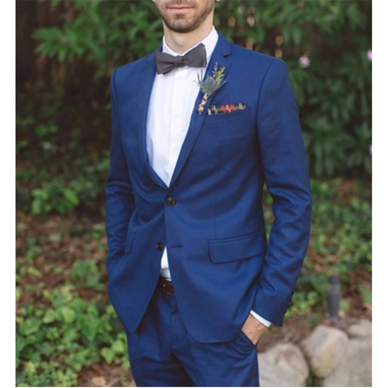 2025 New Style Winter and Fall Wedding Suits for Men 2 Pieces(Jacket+Pants+Tie) Latest Navy Blue Slim Suit With Formal Men Suits