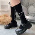 Harajuku Gothic Punk Black Chain Calf Socks
