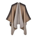 Wholesale Ladies Color Match Imitation Cashmere Capes Autumn Winter Warm Casual Open Front Wraps Coat Women Nepal Poncho Shawls