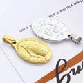 30mm Bulk Wholesale Virgin Mary Pendant 18k Gold PVD Plated Stainless Steel Religious Christian Round Oval Charm for Necklace