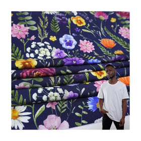 Custom Digital Print 95% Bamboo Fiber 5% Spandex Super Soft Jersey Fabric for Garments