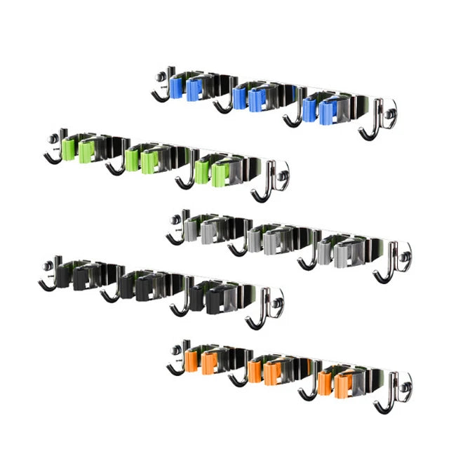Heavy Duty Stainless Steel Storage Organizer Hanger Wall Mounted Mop Broom Holder Tool