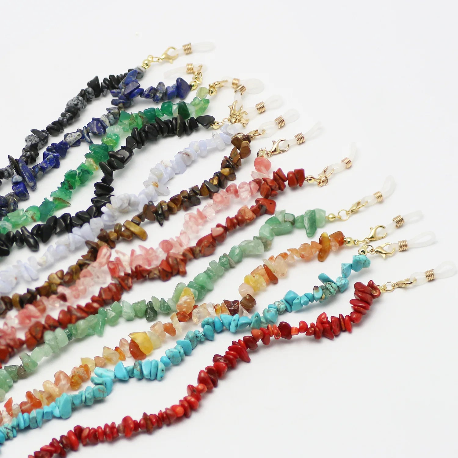 Wholesale New Trendy Natural Gemstone Handmade Sunglasses Chains Women Boho Glasses Cord Holder Strap Rope for Masking Chain