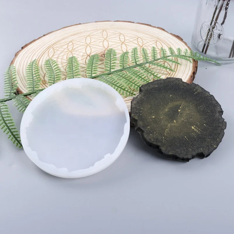 New Irregular Geode Silicone Molds Wood Grain Coaster Mold for Resin