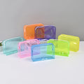 Wholesale Transparent Jelly Color Cosmetic Bags Waterproof PVC Toiletries Bags Women Zipper Portable Makeup Bags