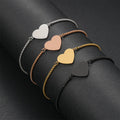 DAIHE Fashion New 18k Gold-Plated Blank Engraved Bracelet Adjustable Heart Stainless Steel Bracelet