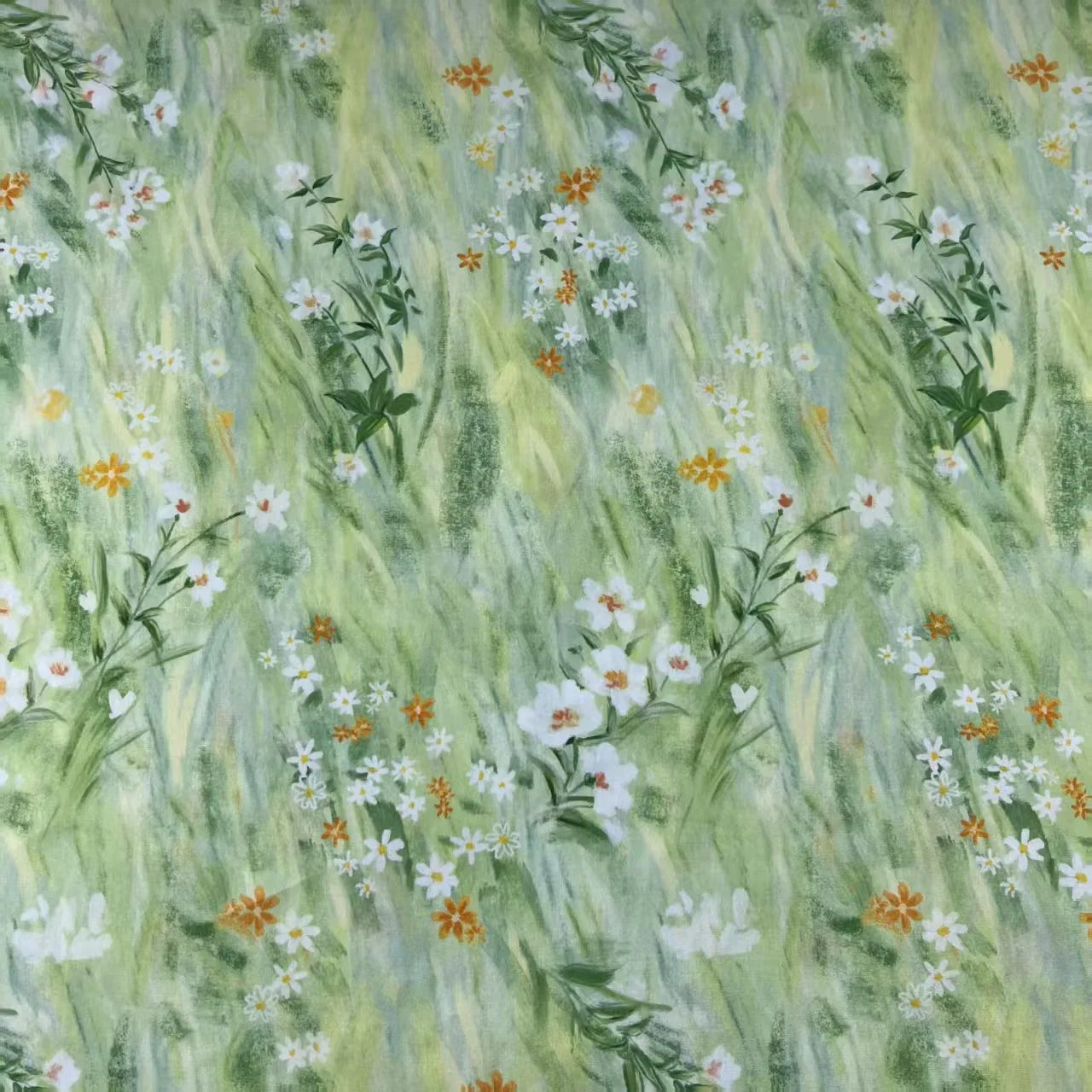 Floral Oil Painting 3D Digital Printing 40S 100GSM 100% Cotton Poplin Woven Fabric for Dress
