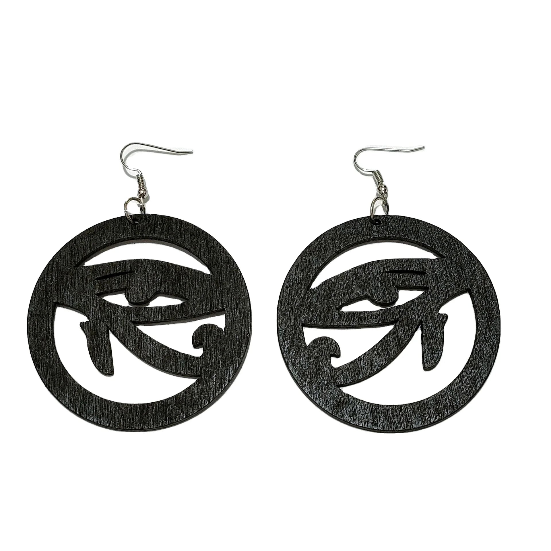 Hollow Out Boho Jewelry Drop Dangle Geometric Afro Black Wood Earrings