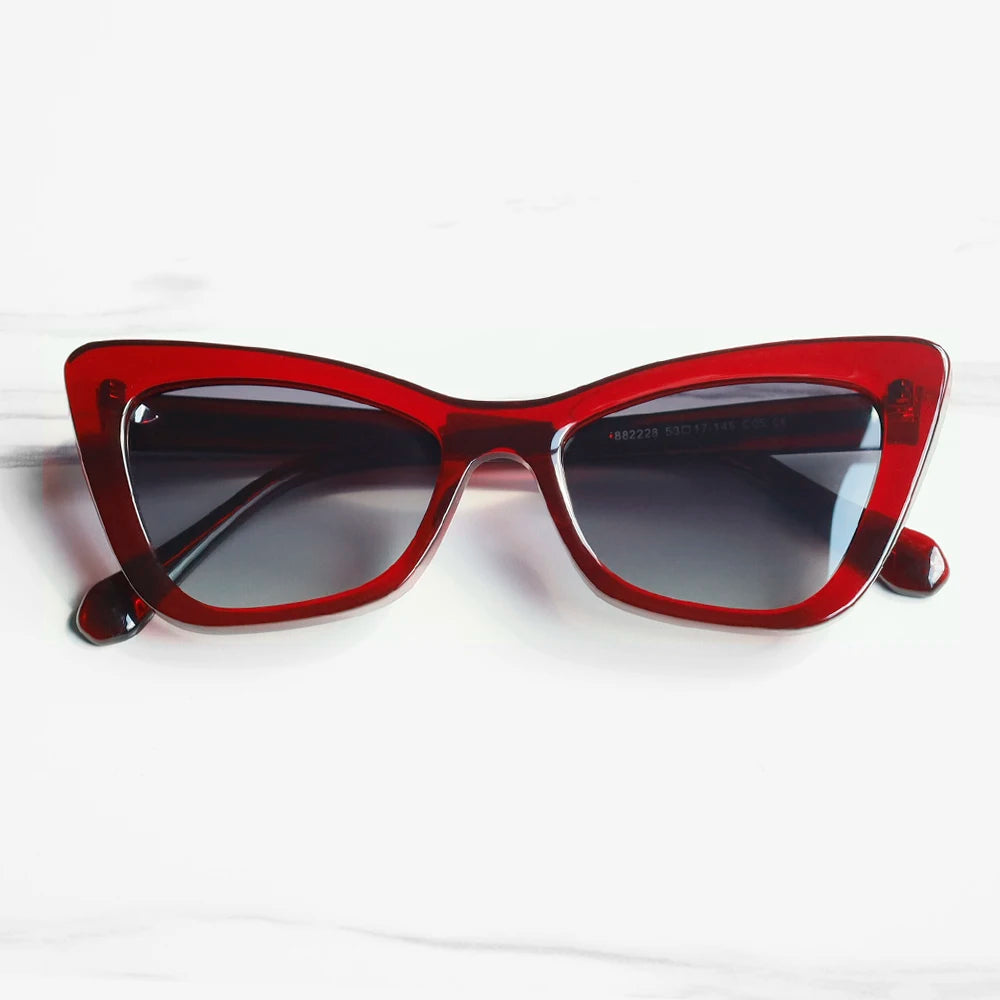 Double Layer Rim Cat Eye Acetate Sunglasses Women Polarized Gradient Lens UV400 Fashion Outdoor Driving Wholesale Eyewear