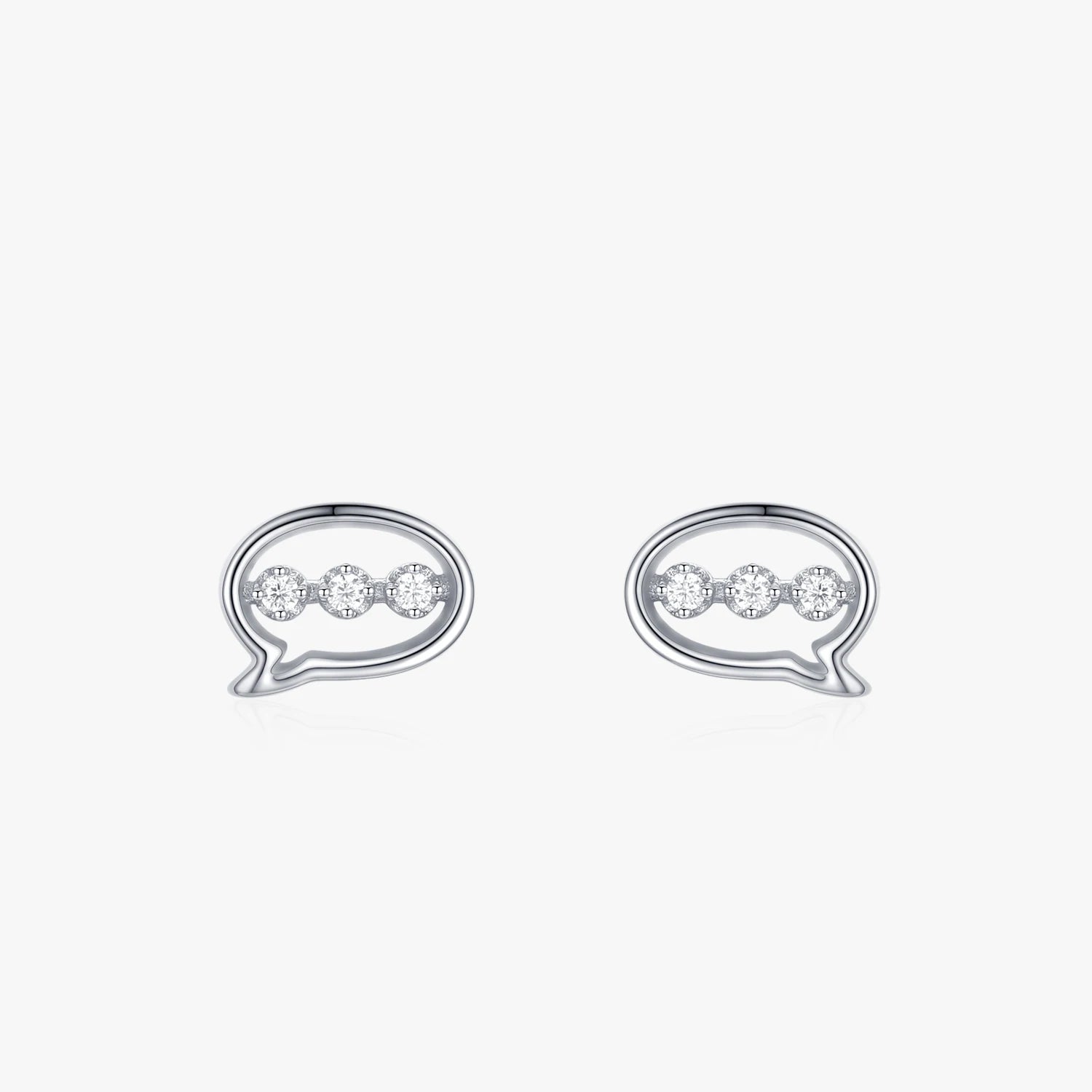 Ailmay Genuine 925 Sterling Silver Irregular Geometric Shape CZ Earrings for Women Girls Anti-allergy Fine Jewelry Gifts