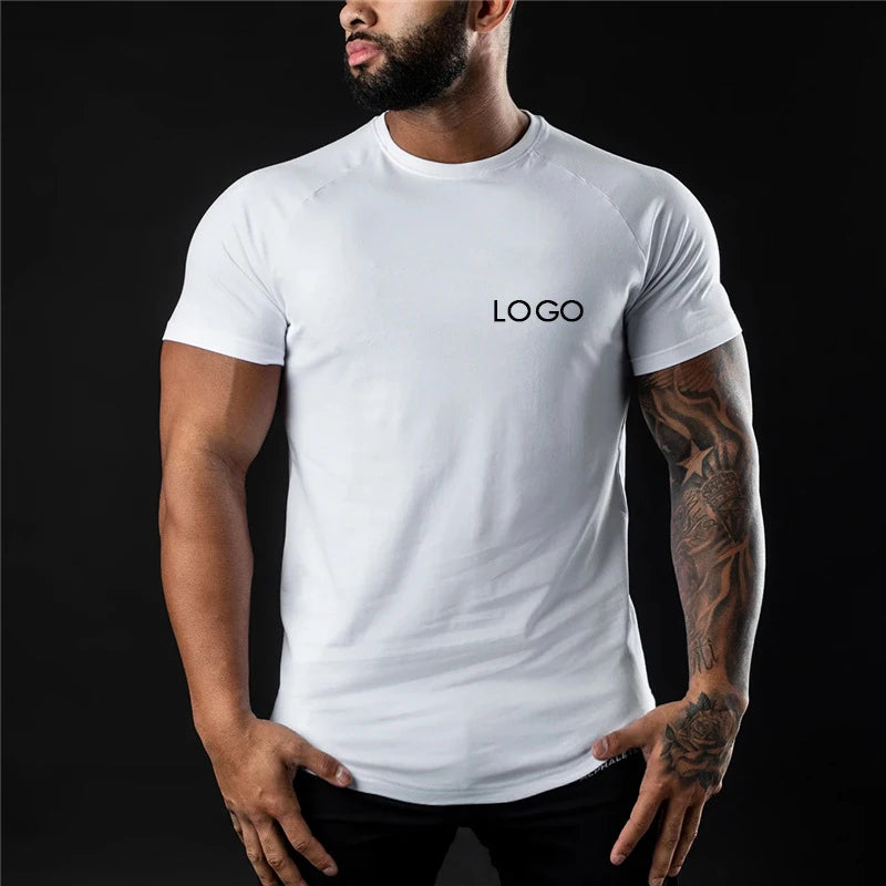 95%Cotton Custom Logo Summer Blank Fitness Men Gym Tshirt