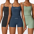 Women 2 Piece Yoga tank Shorts Set High Waist Short Custom logo High-performance Fitness Gym Wear
